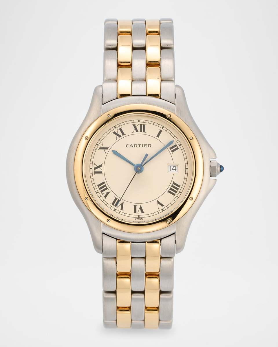 Cartier Stainless Steel and 18K Yellow Gold Panthere Cougar 33mm Vintage 1990s Watch